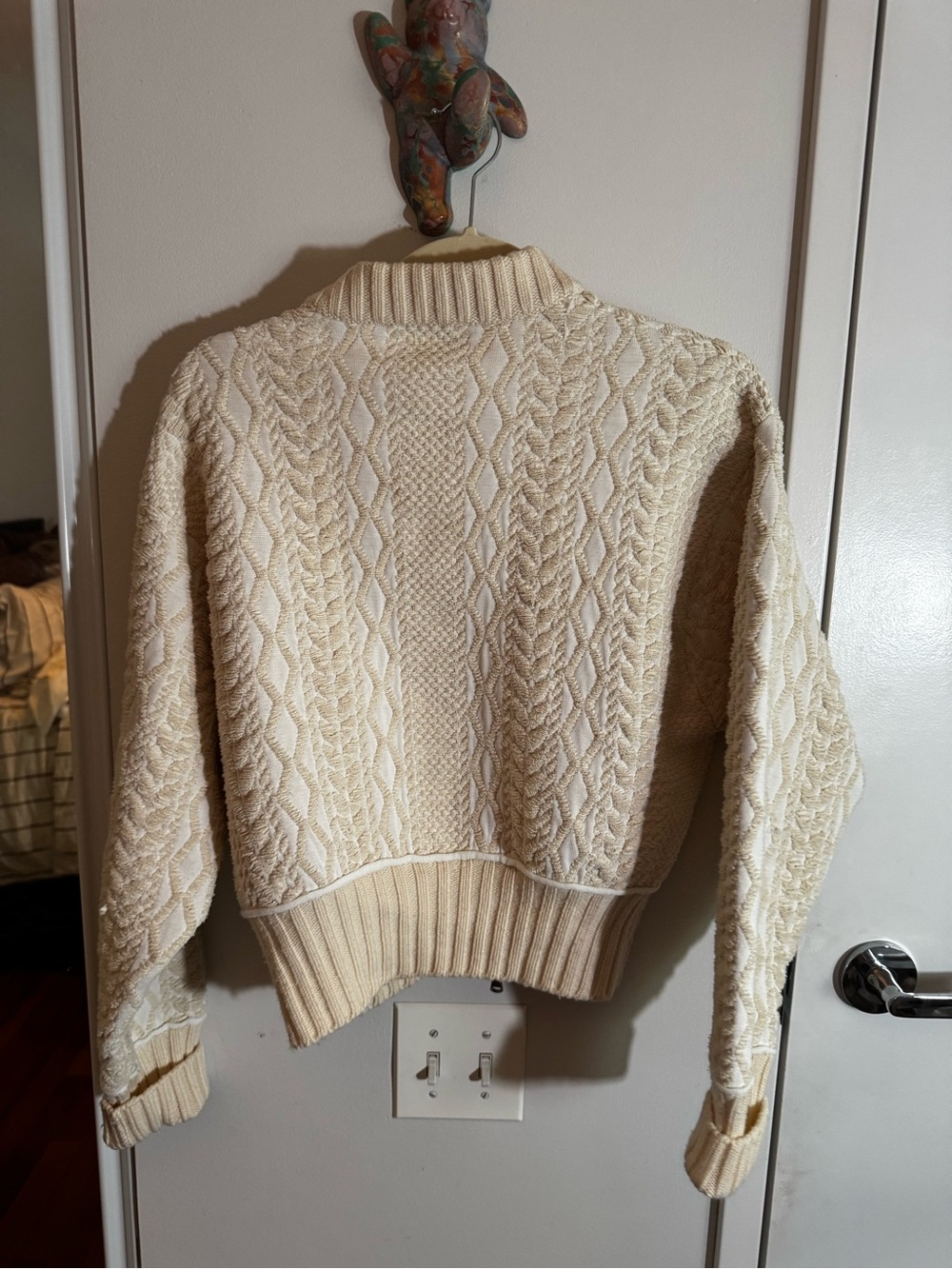 3.1 Phillip Lim Cream Cable Knit Zip Cardigan Sweater - Picture 6 of 6